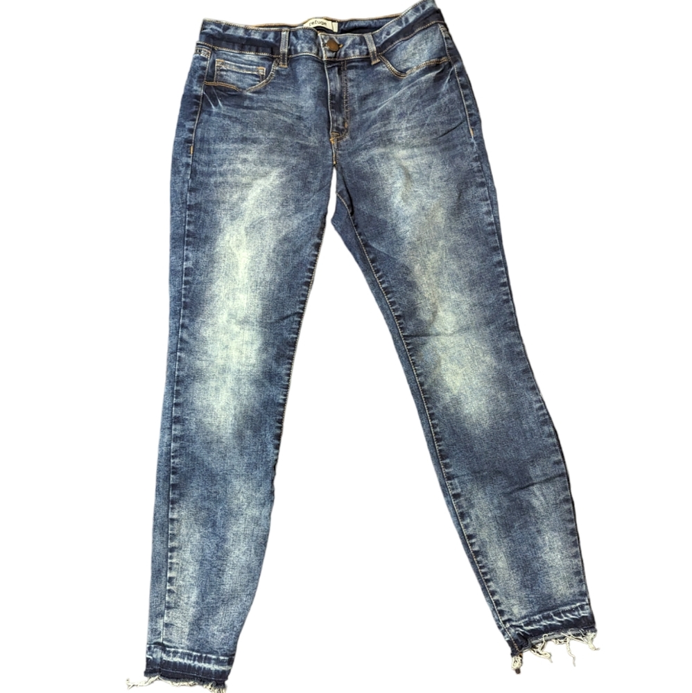 Refuge Skinny Leg Acid Wash Jeans